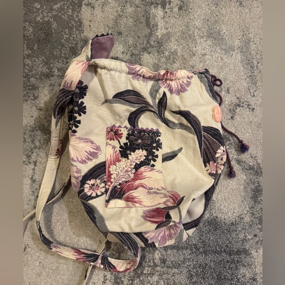 Floral Backpack with Tie String - Picture 5 of 8